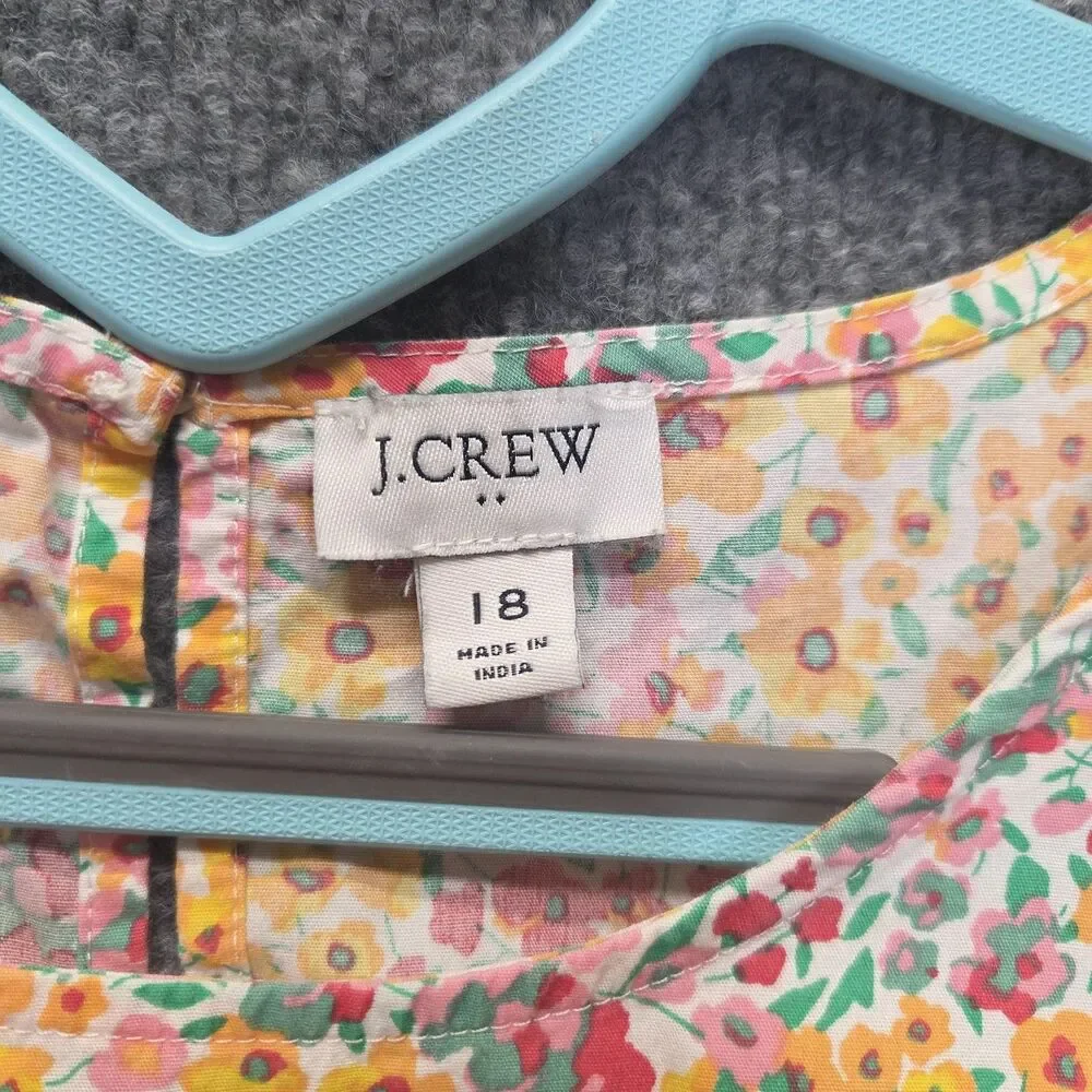 J.Crew Dress Womens 18 Multicolor Floral Sleeveless Tiered Midi Sundress Summer - Picture 3 of 11